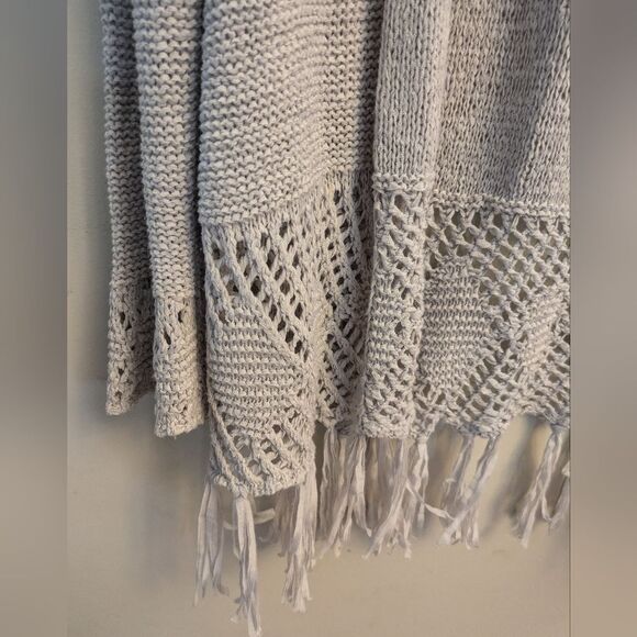 Knox Rose Knit Cardigan Size M Gray Western Boho - Picture 2 of 4